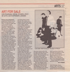 Art for Sale Edd Pearman Social Studies 2003 @ Catto Contemporary London